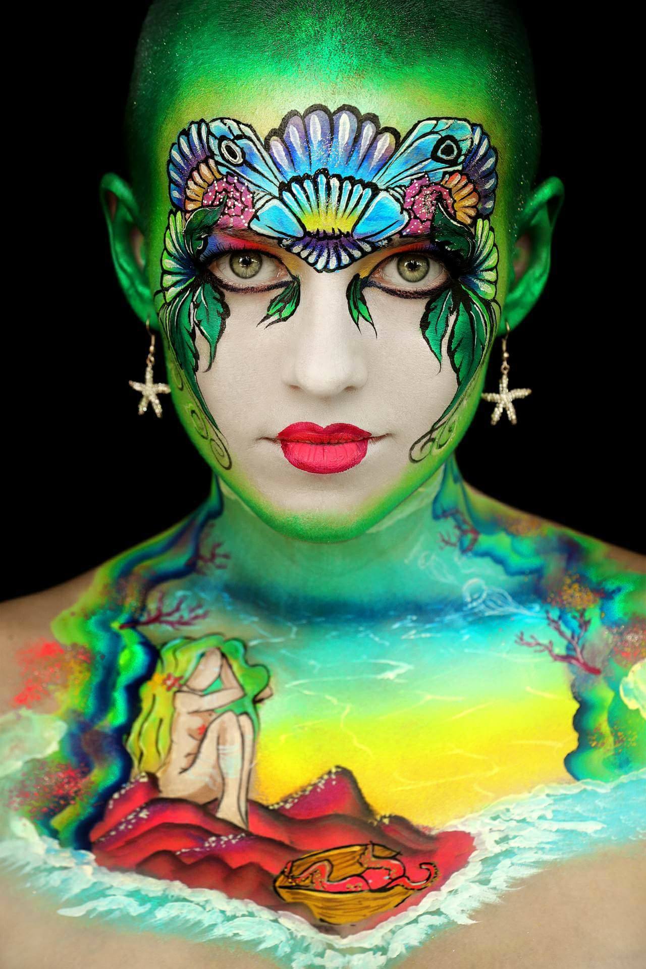 vm ansigtsmaling professionel bodypainter til world awards